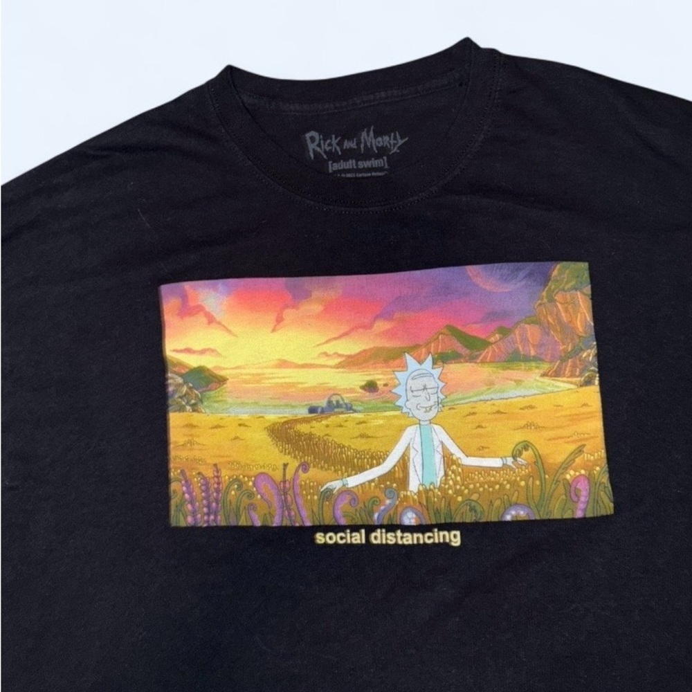 Rick and Morty Social Distancing Graphic T-Shirt | Adult Swim | Size XL - Picture 3 of 5